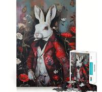 Puzzle a forma di coniglio per ragazzi, 1000 pezzi, con immagine di un coniglio, ideale per il relax e la tranquillità, con un design curato e raffinato (50x75cm)