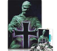 Puzzle a forma di croce con mummia per adolescenti, difficili da completare ma divertenti e divertenti, con poster abbinato e foglio di quiz (50x75cm)