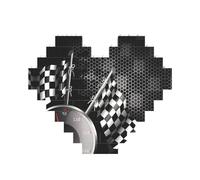 Puzzle a forma di cuore con bandiera a scacchi, per San Valentino, compleanno, matrimonio