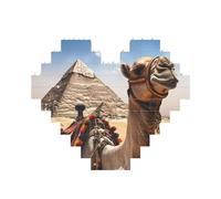 Puzzle a forma di cuore con blocchi di mattoni a forma di cammello piramide, puzzle con immagini personalizzate per adulti, micro blocchi di costruzione 3D per la decorazione della casa set di mattoni