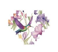 Puzzle a forma di cuore con colibrì, iris, fiori, blocchi di mattoni da costruzione, puzzle con immagini personalizzate per adulti, micro blocchi di costruzione 3D per la decorazione della casa set di