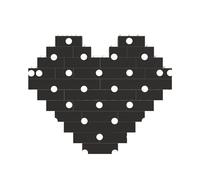 Puzzle a forma di cuore con stampa a pois neri e bianchi, per San Valentino, compleanno, matrimonio