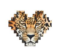 Puzzle a forma di cuore con stampa leopardo animale puzzle in mattoni puzzle 3D fai da te decorazioni per la casa
