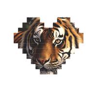 Puzzle a forma di cuore con tigre del Bengala, puzzle con immagini personalizzate per adulti, micro blocchi di costruzione 3D per la decorazione della casa, set di mattoni