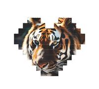 Puzzle a forma di cuore con tigre selvatica, puzzle con immagini personalizzate per adulti, micro blocchi di costruzione 3D per decorazioni domestiche, set di mattoni