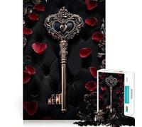 Puzzle a forma di cuore decorato, 1000 pezzi, per adolescenti, gioco cognitivo, passatempo rilassante, bordo premium, lista dei desideri di Babbo Natale (50x75cm)