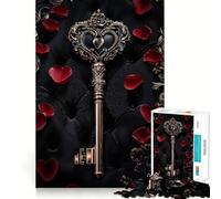 Puzzle a forma di cuore decorato da 1000 pezzi per adolescenti, gioco cognitivo, passatempo rilassante, bordo premium, lista dei desideri di Babbo Natale (38x26cm)