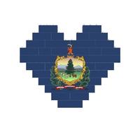 Puzzle a forma di cuore in mattoni con stampa bandiera dello stato del Vermont Puzzle 3D puzzle decorazioni per la casa fai-da-te