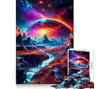 Puzzle a forma di cupola spaziale da 1000 pezzi per ragazzi, ideale per rafforzare la memoria, rilassarsi e divertirsi, con bordi lisci e la lista dei desideri di Babbo Natale (50x75cm)