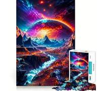 Puzzle a forma di cupola spaziale da 1000 pezzi per ragazzi, ideale per rafforzare la memoria, rilassarsi e divertirsi, con bordi lisci e la lista dei desideri di Babbo Natale (50x75cm)