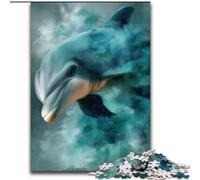 Puzzle a forma di delfino acquerello da 1000 pezzi per adolescenti, un'offerta difficile e stimolante come regalo per tutta la famiglia (50x75cm)