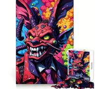Puzzle a forma di diavolo in abito con occhi da cartone animato per ragazzi, 1000 pezzi, stimola il pensiero strategico, favorisce un coinvolgimento delicato, si incastra alla perfezione, è il regalo