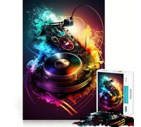 Puzzle a forma di disco in vinile per ragazzi, 1000 pezzi Un giocattolo divertente e rilassante, un'opera d'arte da collezione (50x75cm)