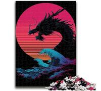 Puzzle a forma di drago al neon per adolescenti, 1000 pezzi, antistress, per trascorrere il tempo libero e interagire con i genitori, 26x38cm