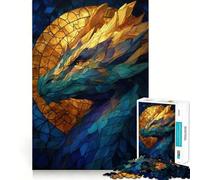 Puzzle a forma di drago in vetro colorato per ragazzi, 1000 pezzi, gioco di logica, passatempo per la casa, taglio preciso, regalo per le festività 38x26cm