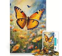 Puzzle a forma di farfalla arancione per ragazzi, 1000 pezzi, gioco intelligente per tutta la famiglia, assemblaggio con motivo a tema Babbo Natale (50x75cm)