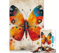 Puzzle a forma di farfalla con motivo patchwork dai colori vivaci per adulti,1000 pezzi,gioco di memoria e stimolante,taglio preciso,finitura di alta qualità,un modo coinvolgente per trascorrere