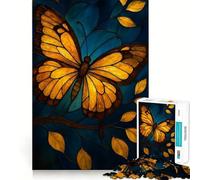Puzzle a forma di farfalla in vetro colorato per adulti, 1000 pezzi, gioco intelligente e rilassante, taglio preciso, oggetto da collezione 38x52cm