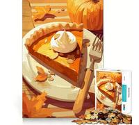 Puzzle a forma di fetta di torta di zucca con panna montata, 1000 pezzi, gioco di intelligenza, divertimento al chiuso, taglio di qualità, regalo creativo (38x26cm)