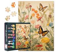 Puzzle a forma di fiore e foglia per adulti - Puzzle 1000 pezzi per adulti, 70 x 50 cm, farfalla arte difficile e sfida, gioco di puzzle per soggiorno, decorazione da parete (botanica)