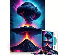 Puzzle a forma di fungo atomico con eruzione vulcanica,1000 pezzi,gioco cognitivo divertente,taglio di alta precisione, alleviare lo stress (38x52cm)