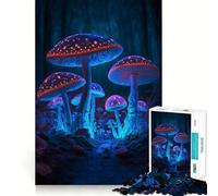 Puzzle a forma di fungo da 1000 pezzi per adolescenti, ideale per migliorare la memoria e il tempo libero Pezzo unico con motivo Babbo Natale 38x26cm