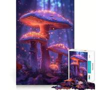 Puzzle a forma di fungo magico viola da 1000 pezzi per adolescenti, gioco di abilità mentale, divertimento rilassante, design da assemblare, (38x26cm)