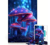 Puzzle a forma di fungo magico viola da 1000 pezzi per adulti, gioco di concentrazione e svago per la casa, bordi stretti, regalo di Babbo Natale (38x52cm)