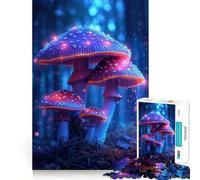 Puzzle a forma di fungo magico viola per ragazzi, 1000 pezzi, stimola la memoria, gioco da interno, assemblaggio di immagini, regalo per le vacanze (50x75cm)
