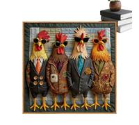 Puzzle a forma di gallo, con occhiali da sole, decorazione per la casa, 1000 pezzi di pollame, divertenti ornamenti puzzle | per adulti amanti 'arte, donne, soggiorno, camera da, ufficio