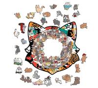 Puzzle A Forma Di Gatto | 135 Pezzi Giocattoli Educativi | Puzzle Di Gatto Irregolare E Colorato | Per Educazione Intrattenimento Ragazzi Ragazze Amanti Di Animali Casa Interno Scuola Viaggio