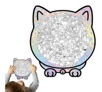 Puzzle a forma di gatto, decorazione creativa con cornice per foto | Puzzle in legno da 135 pezzi, per adulti, con scatola per riporre oggetti, come decorazione per soggiorno e libreria