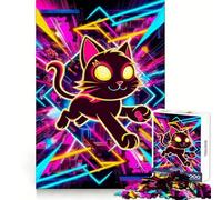 Puzzle a forma di gatto e stella da 1000 pezzi per adulti,stimolante per la mente,attività rilassante,chiusura di sicurezza,regalo premuroso (38x26cm)