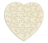 Puzzle a forma di grande cuore in legno - 34 pezzi, ca. 50 x 50 cm - puzzle personalizzabile, vuoto, non trattato