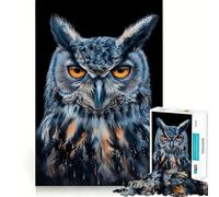 Puzzle a forma di gufo ad acquerello da 1000 pezzi per adulti, gioco di logica, divertente da giocare insieme, bordo premium, regalo elegante (50x75cm)