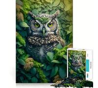 Puzzle a forma di gufo da 1000 pezzi per ragazzi, gioco di logica e abilità, momento di relax, taglio preciso, (50x75cm)