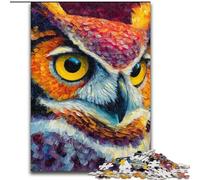 Puzzle a forma di gufo per adulti, 1000 pezzi, adatti a bambini dai 14 anni in su, per un divertimento in famiglia tutta la famiglia (26x38cm)