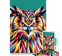 Puzzle a forma di gufo Wpap, colorato e in stile pop art, da 1000 pezzi, per adulti, gioco cognitivo, attività di gruppo, assemblaggio, oggetto ideale per i desideri di Babbo Natale (38x26cm)