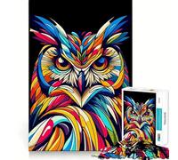 Puzzle a forma di gufo Wpap, colorato e in stile pop art, per adulti, 1000 pezzi, per rafforzare la memoria, passatempo domestico, bordi puliti, regalo elegante (38x52cm)