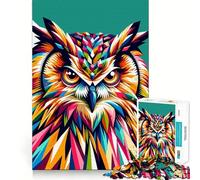 Puzzle a forma di gufo Wpap, colorato, in stile pop art, da 1000 pezzi, per adulti, un gioco stimolante per la mente, ideale per il tempo libero, con dettagli nitidi (38x52cm)