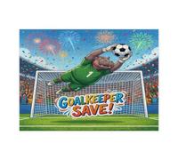 Puzzle a forma di ippopotamo stagione calcistica 2026 per adulti, 500 pezzi, gioco con animali selvatici portiere, puzzle stampati in legno, decorazioni sportive per l'intrattenimento domestico