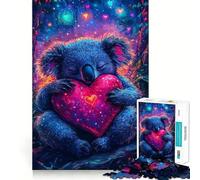 Puzzle a forma di koala addormentato con cuore, 1000 pezzi, gioco per allenare la mente, divertente da fare insieme, taglio di precisione, 38x52cm