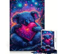 Puzzle a forma di koala addormentato con cuore, 1000 pezzi, gioco per allenare la mente, divertente da fare insieme, taglio di precisione, 38x52cm