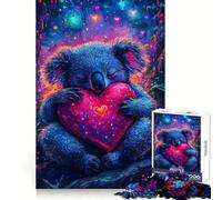 Puzzle a forma di koala addormentato con cuore, 1000 pezzi, gioco per allenare la mente, divertente da fare insieme, taglio di precisione, 50x75cm