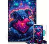 Puzzle a forma di koala addormentato con cuore, 1000 pezzi, gioco per allenare la mente, divertente da fare insieme, taglio di precisione, 50x75cm