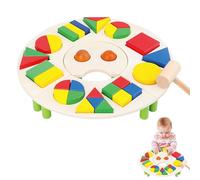 Puzzle a Forma di Legno - Scheda di apprendimento Geometrica con Grandi manopole, Giocattolo educativo per Il riconoscimento del Colore | attività di Sviluppo precoce per i più Piccoli Bambini in età