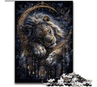 Puzzle a forma di leone con rete acchiappasogni per adolescenti, puzzle da 1000 pezzi, gioco per famiglie, antistress, sfida difficile, regalo per amici e parenti (26x38cm)
