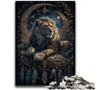 Puzzle a forma di leone con rete acchiappasogni per adulti e adolescenti, 1000 pezzi, gioco stimolante e gioco per famiglie, regalo di compleanno, regali, arte murale 50x75cm