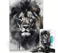 Puzzle a forma di leone dipinto ad acquerello,1000 pezzi,gioco di costruzione,incastro sicuro,divertimento in casa durante le vacanze (50x75cm)