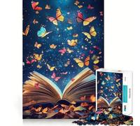 Puzzle a forma di libro aperto con farfalle, 1000 pezzi, per ragazzi, gioco di abilità mentale, divertimento rilassante, design da assemblare, (38x26cm)